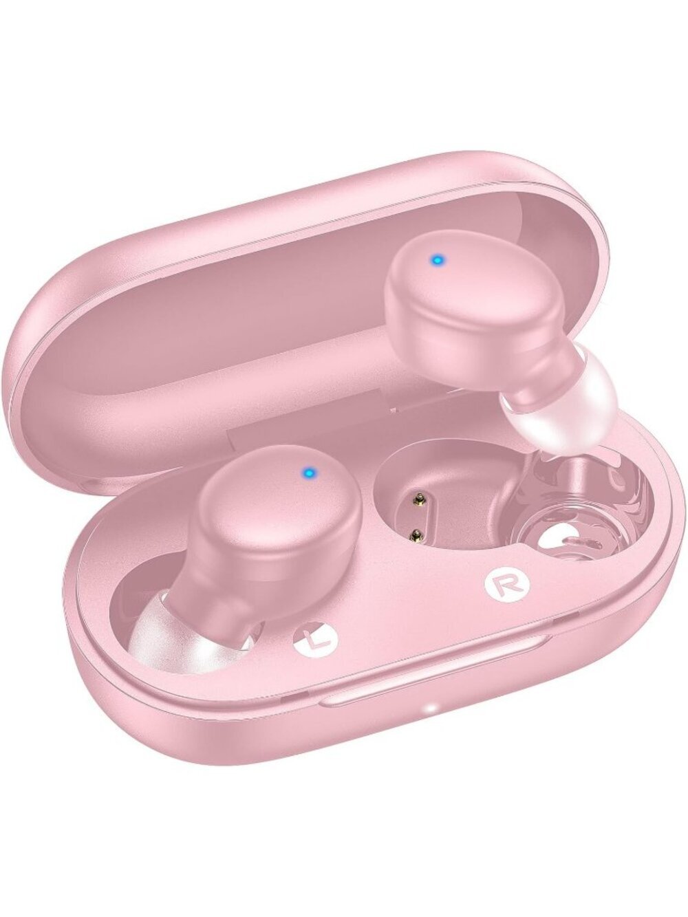 Wireless Pink Earbuds Bluetooth 5.3 Deep Bass Sound Built in Mics Clear Calls